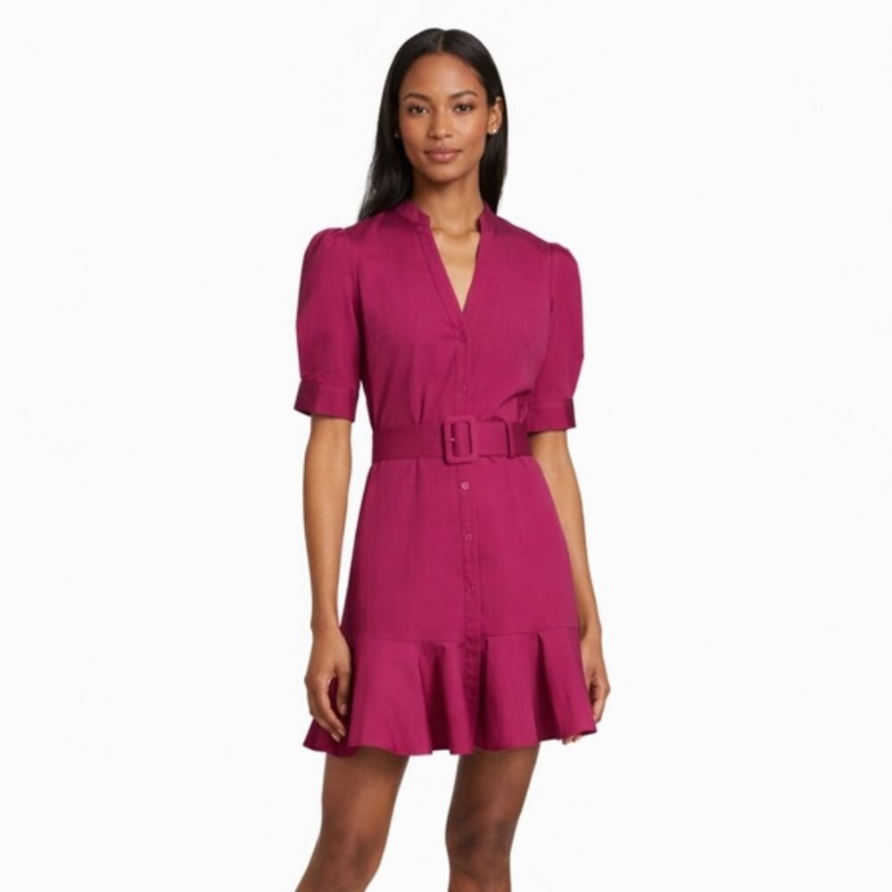 NWT Veronica Beard Molly Cotton-Blend Belted Mini Dress